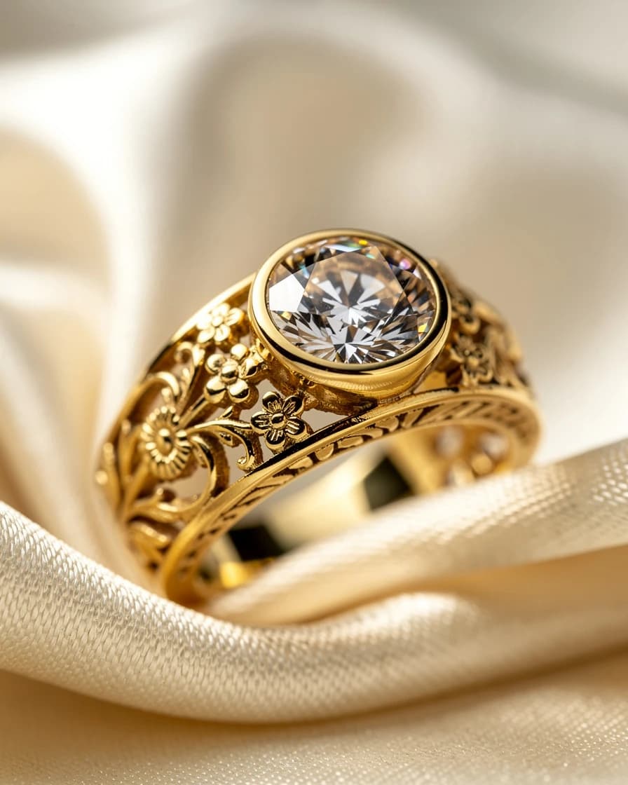 Dream.Jewelry engagement ring in 14K gold with an oval lab-grown diamond